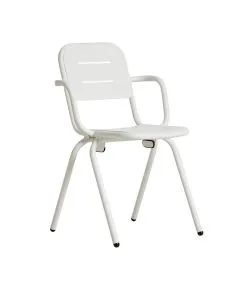 WOUD RAY CAFESTOL HVID MED ARMLÆN