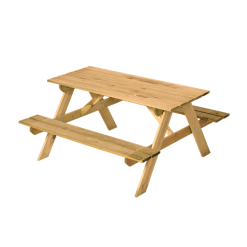 PLUS BØRNE BORD/BÆNKSÆT 18MM LÆRK 110X55X110CM SAML SELV