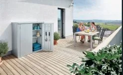 BIOHORT ROMEO TERRASSESKAB M SØLV METALLIC -Haveindretning Butik 2127684 2107975 BIOHORT ROMEO TERRASSESKAB M 1