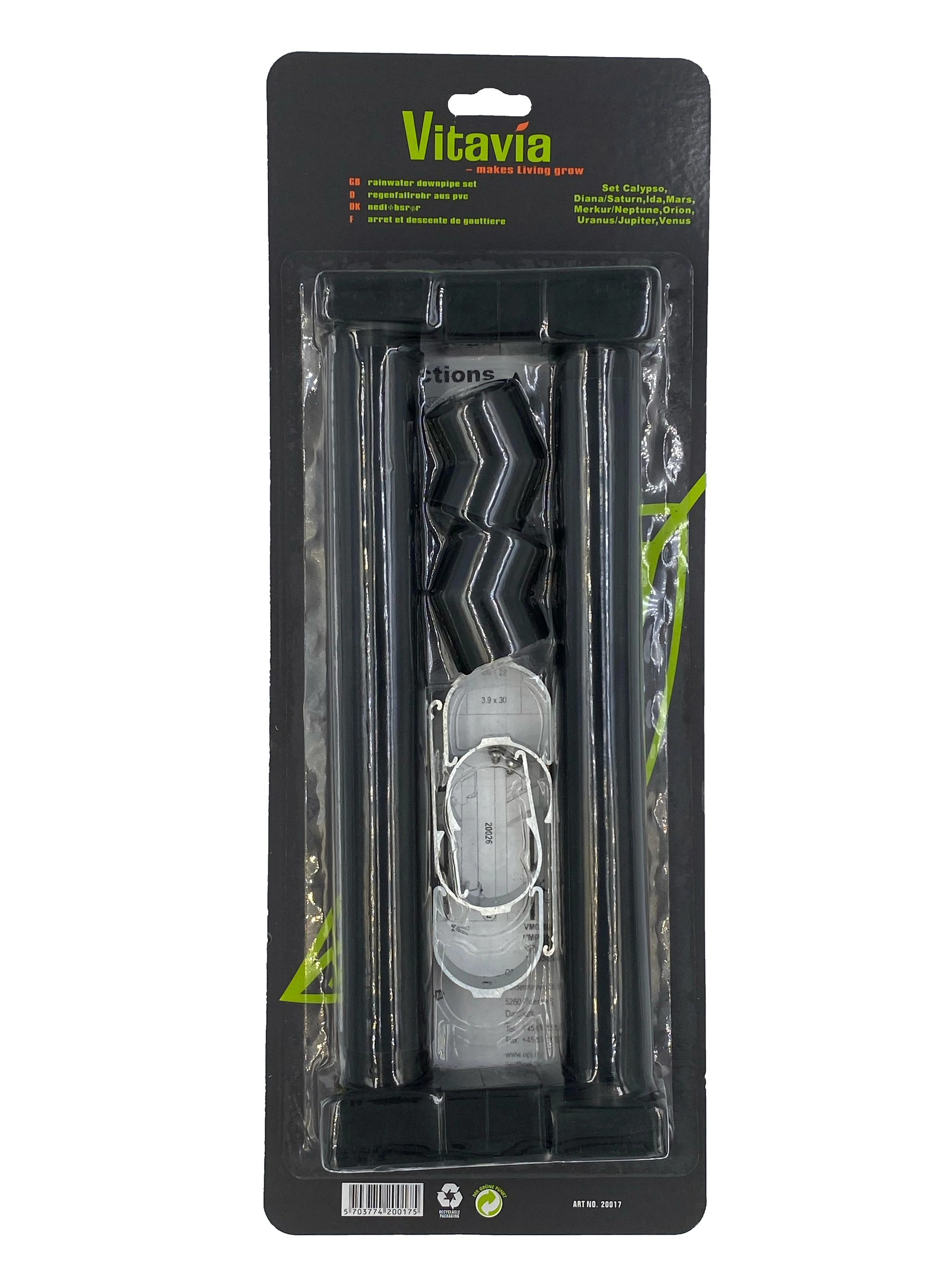 VITAVIA NEDLØBSRØR PLAST SÆT MED 2 STK 3 VITAVIA NEDLØBSRØR PLAST SÆT MED 2 STK