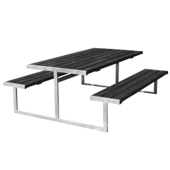 Hortus BORDBÆNKSÆT LOKE SORT GRUNDMALET 42MM 185X75X180CM