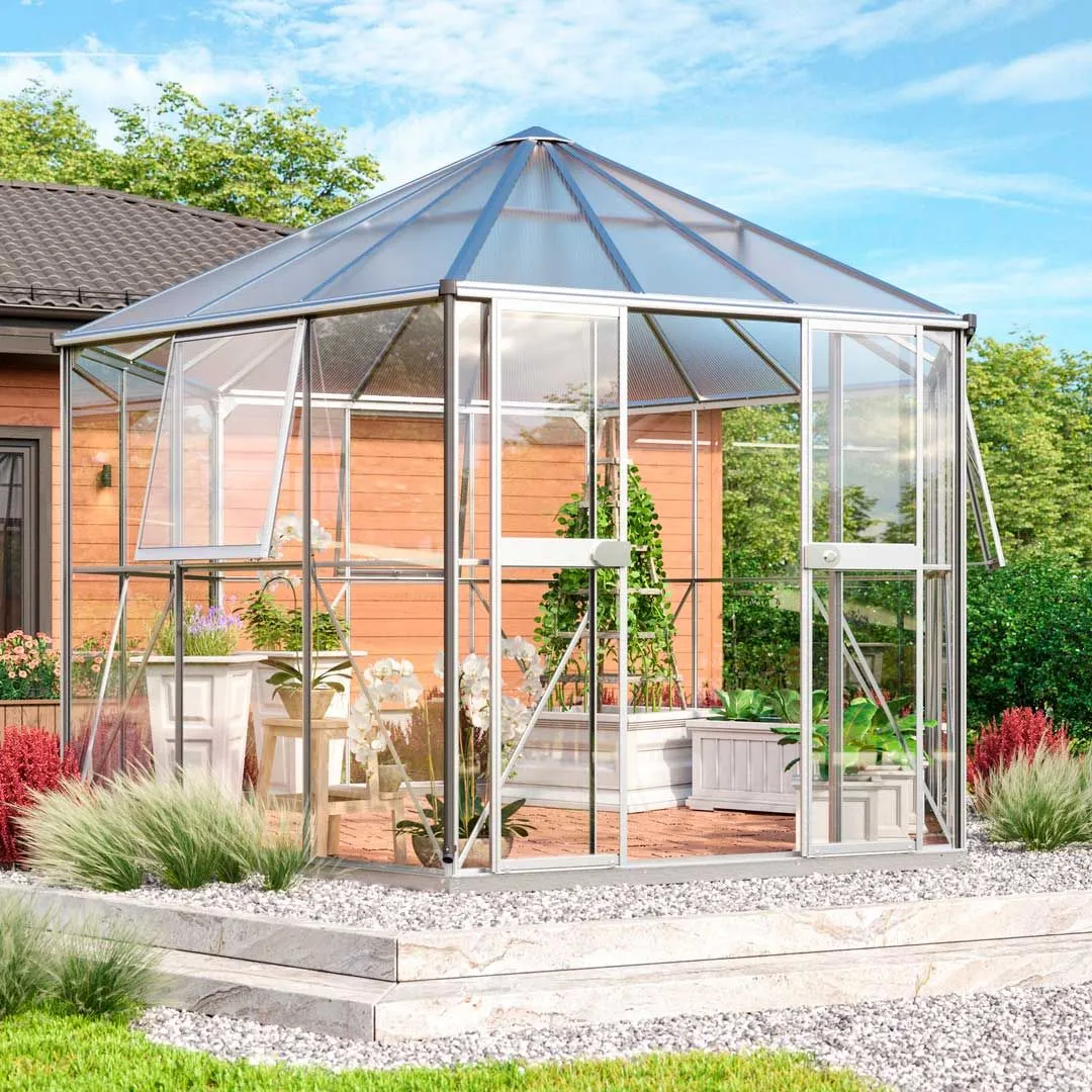 VITAVIA HERA 2 9000 ALU DRIVHUS 3MM HÆRDET GLAS / 6MM POLYTAG 4 VITAVIA HERA 2 9000 ALU DRIVHUS 3MM HÆRDET GLAS / 6MM POLYTAG - Billede 2