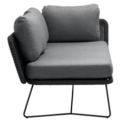 CANE-LINE HORIZON 2-PERS SOFA VENSTRE MODUL SORT FLET INCL. GRÅT HYNDESÆT -Haveindretning Butik 2147911 9142382 CANE LINE HORIZON 2 PERS SOFA 2