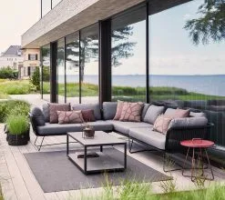 CANE-LINE HORIZON 2-PERS SOFA VENSTRE MODUL SORT FLET INCL. GRÅT HYNDESÆT -Haveindretning Butik 2147912 9142382 CANE LINE HORIZON 2 PERS SOFA 3