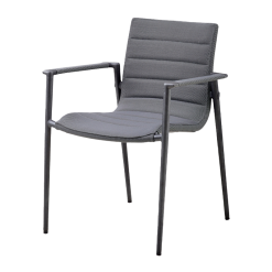 CANE-LINE CORE STOL GRÅ MED ARMLÆN STABELBAR