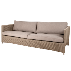 CANE-LINE DIAMOND 3-PERS SOFA INCL HYNDESÆT TAUPE