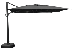 ATLANTA HÆNGEPARASOL 3X4M GRAFIT SORT DUG INKL FOD OG COVER (2 KASSER)