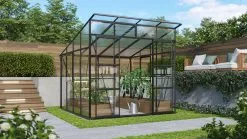 VITAVIA FREYA 7600 SORT DRIVHUS 3MM HÆRDET GLAS 6MM POLYCARBONATTAG