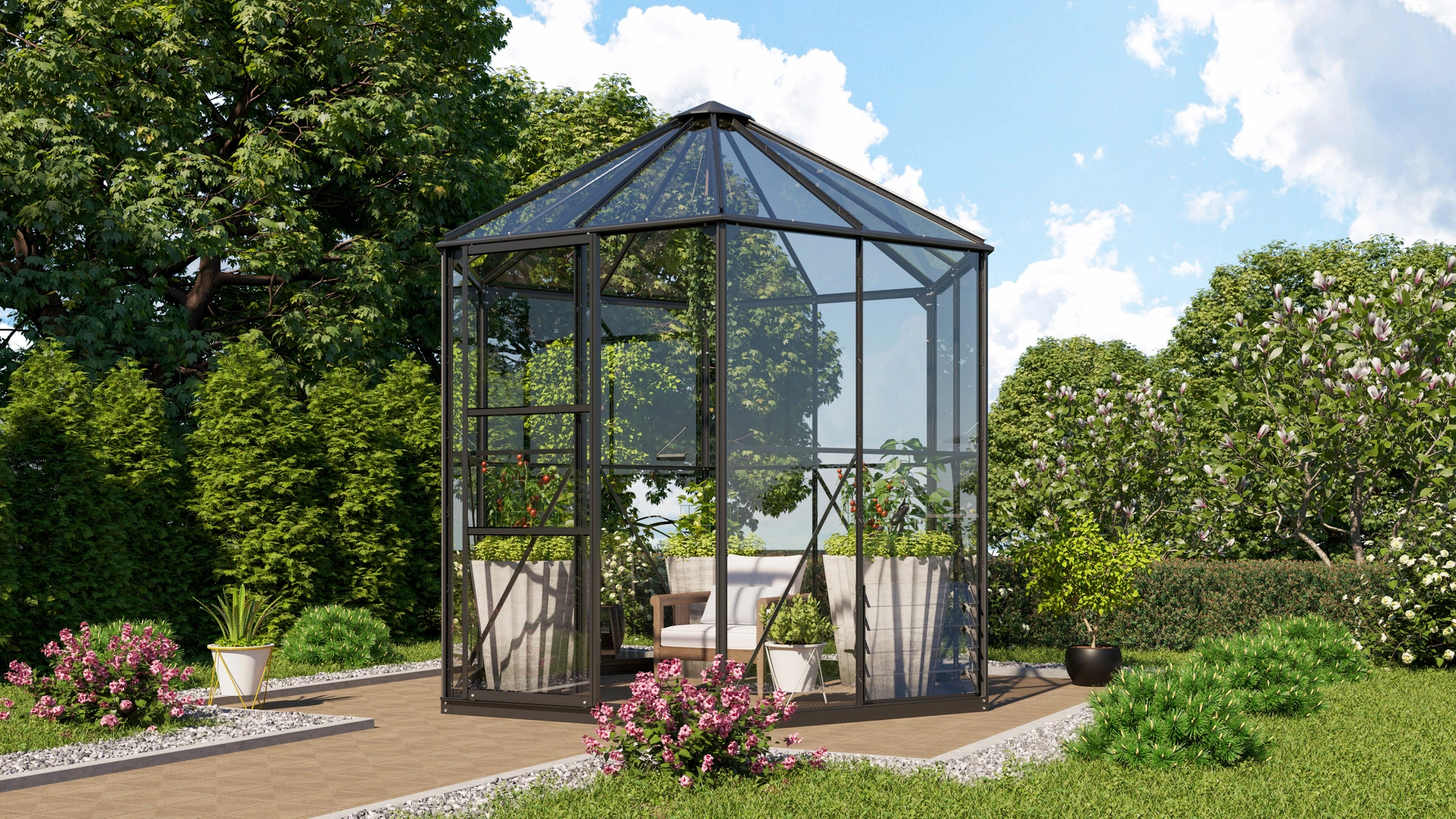 VITAVIA HERA 4500 SORT DRIVHUS 3MM DELT GLAS 3 VITAVIA HERA 4500 SORT DRIVHUS 3MM DELT GLAS