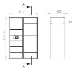 RENZ BREVKASSE RETROFIT M STANDARD 820X1190MM RAL 7022M -Haveindretning Butik 2154737 2301932 RENZ BREVKASSE RETROFIT M