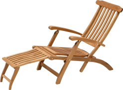 SKAGERAK STEAMER DÆKSTOL TEAK MED JUSTERBAR RYGLÆN 58X163X100CM