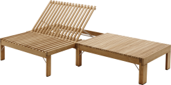 SKAGERAK RIVIERA LOUNGE TEAK MED OPSLÅELIGT RYGLÆN 203X67,5X33CM