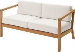 SKAGERAK VIRKELYST LOUNGESOFA TEAK MED NATUR HYNDER 142X83X65CM