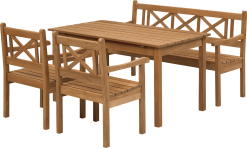 SKAGERAK SKAGEN SÆT TEAK 2 STOLE 1 BÆNK 1 BORD