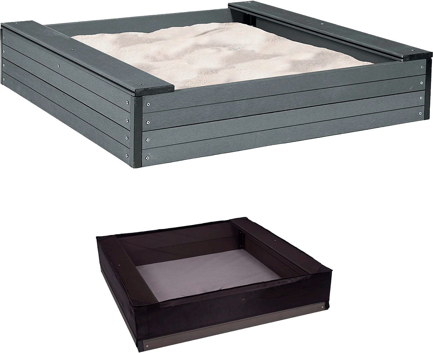 Nordic Play SANDKASSE MED SÆDE KOMPOSIT 120X120CM INKL NET 3 Nordic Play SANDKASSE MED SÆDE KOMPOSIT 120X120CM INKL NET