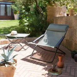 LAFUMA TRANSABED LIGGESTOL BATYLINE HYNDE MOSGRØN MED GRÅT STEL -Haveindretning Butik 2160377 9143590 LAFUMA TRANSABED LIGGESTOL 3