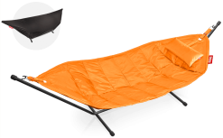 FATBOY HEADDEMOCK DELUXE ORANGE BITTERS SÆT MED HÆNGEKØJE, PUDE OG REGNCOVER