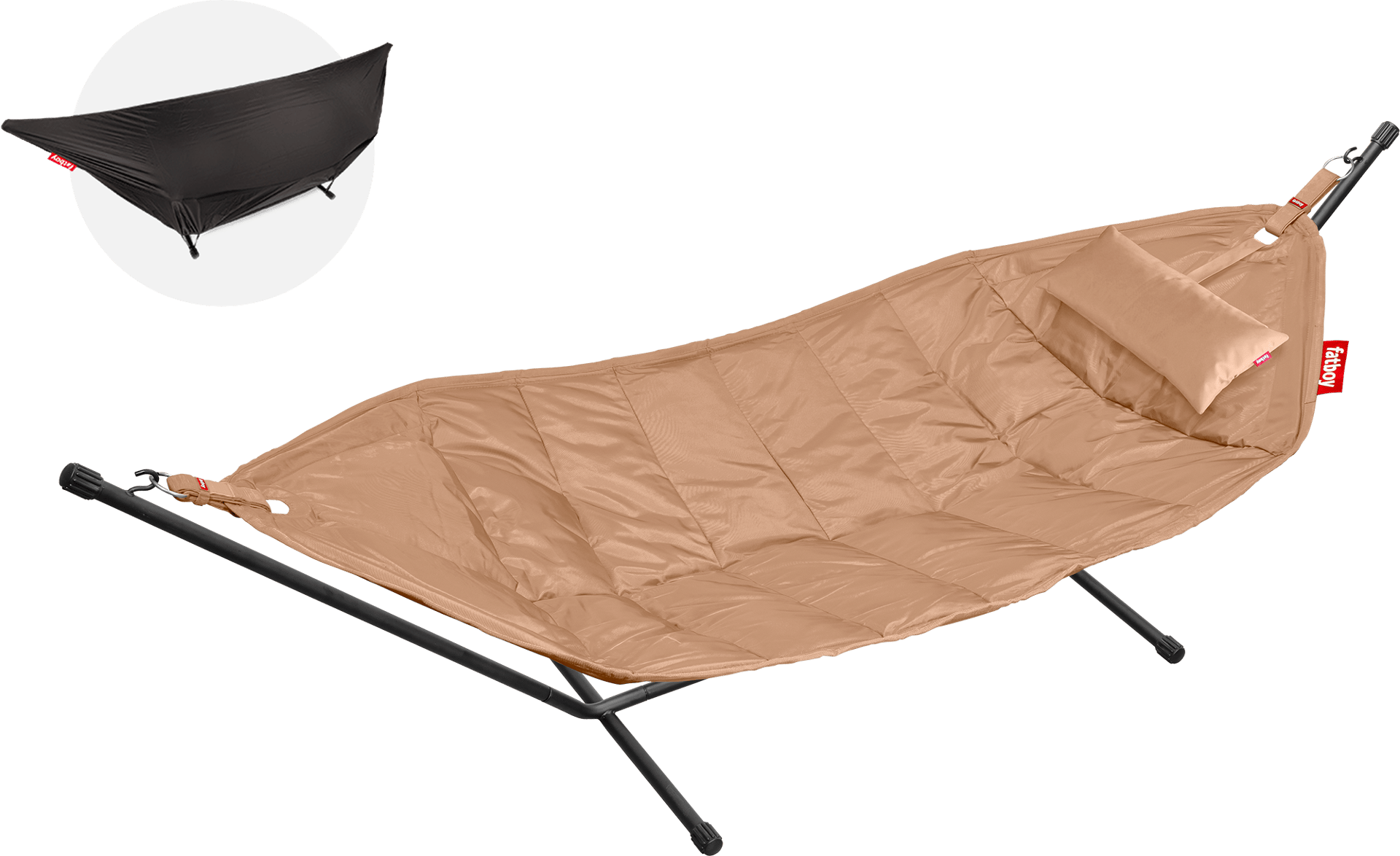 FATBOY HEADDEMOCK DELUXE SESAME SÆT MED HÆNGEKØJE, PUDE OG REGNCOVER 3 FATBOY HEADDEMOCK DELUXE SESAME SÆT MED HÆNGEKØJE, PUDE OG REGNCOVER