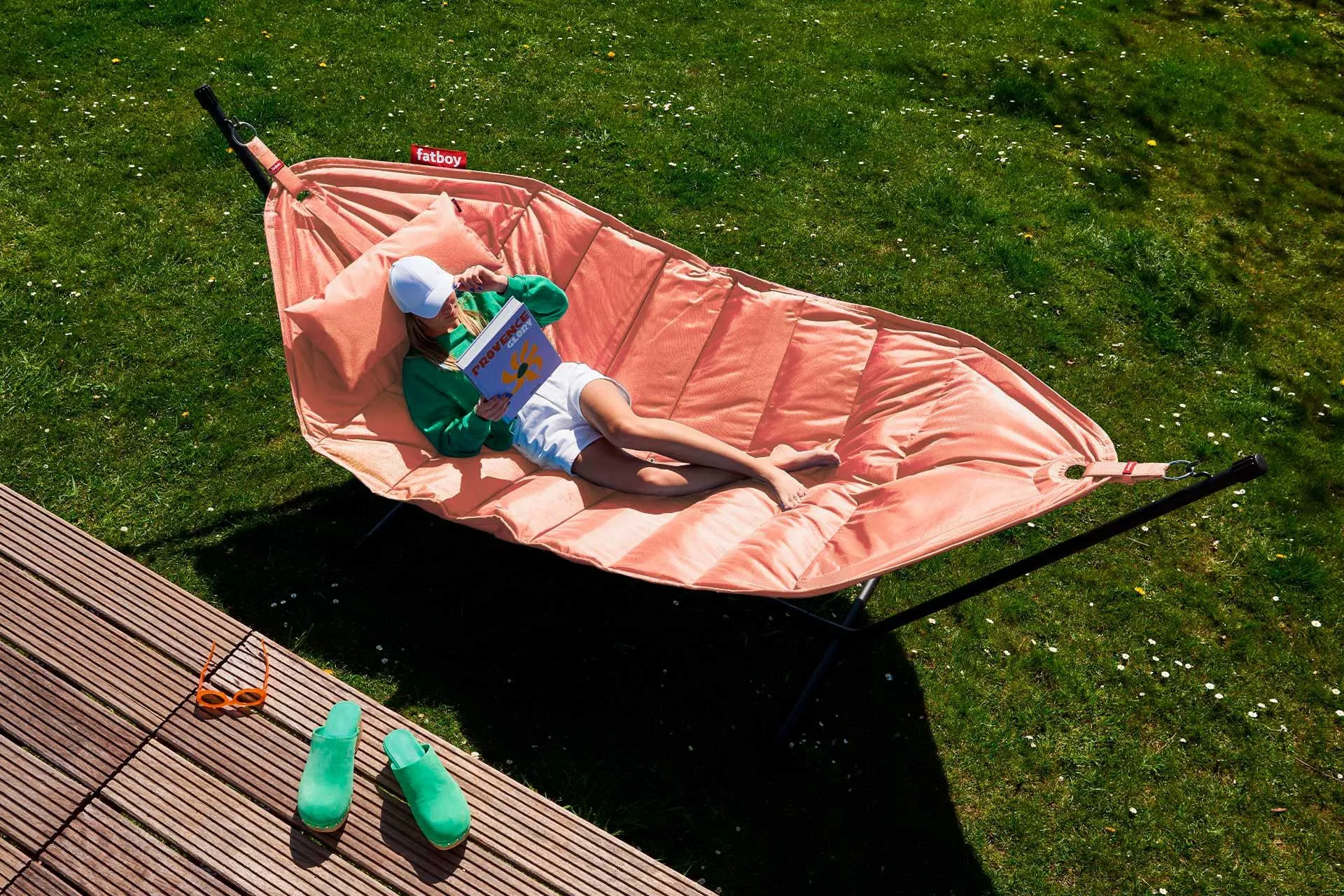 FATBOY HEADDEMOCK DELUXE PINK SHRIMP SÆT MED HÆNGEKØJE, PUDE OG REGNCOVER 5 FATBOY HEADDEMOCK DELUXE PINK SHRIMP SÆT MED HÆNGEKØJE, PUDE OG REGNCOVER - Billede 3