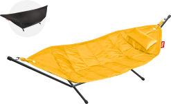 FATBOY HEADDEMOCK DELUXE DAISY YELLOW SÆT MED HÆNGEKØJE, PUDE OG REGNCOVER