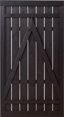 PLUS RUSTIK ENKELTLÅGE SORT GRUNDMALET 100X180CM