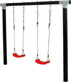 PLUS CUBIC GYNGESTATIV INKL. 2 RØDE GYNGESÆDER SORT 268X209CM