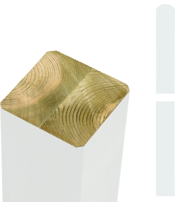 PLUS STOLPE OMLIMET 9X9X208CM GRUNDMALET HVID