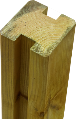 PLUS PROFILSTOLPE 9X9X268CM KRYDSSKÅRET MED 2 SPOR TRYKIMPR.