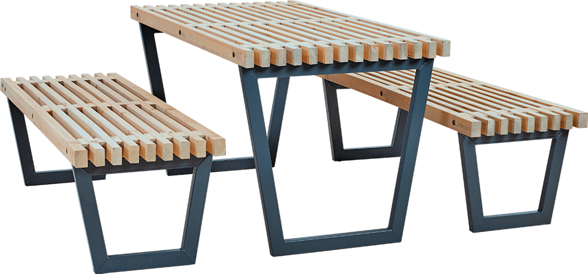 PLUS SIESTA MØBELSÆT 1 BORD + 2 BÆNKE DRIVTØMMERFARVET 4 PLUS SIESTA MØBELSÆT 1 BORD + 2 BÆNKE DRIVTØMMERFARVET - Billede 2