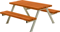 PLUS ALPHA JUNIOR BORDBÆNKESÆT GRUNDMALET TEAK 118X57X118CM