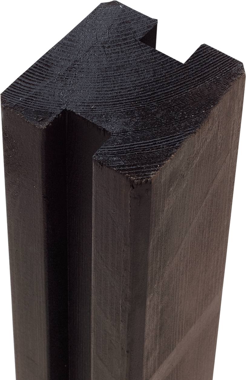 PLUS PROFILSTOLPE 9X9X188CM KRYDSSKÅRET MED 2 SPOR GRUNDMALET SORT 4 PLUS PROFILSTOLPE 9X9X188CM KRYDSSKÅRET MED 2 SPOR GRUNDMALET SORT - Billede 2