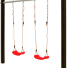 PLUS GYNGESTATIV INKL. 2 RØDE GYNGESÆDER MED STÅLOVERLIGGER SORT9X210X264CM -Haveindretning Butik 2162328 2159163 primary