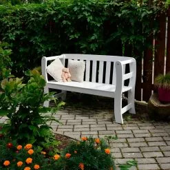 PLUS ROSENBORG BÆNK HVID FUNGICIDBEHANDLET OG GRUNDMALET 2 GANGE 47X132CM -Haveindretning Butik 2162362 2159585 primary 1