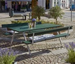 PLUS ALPHA BORDBÆNKESÆT 177CM GRØN MED 2 RYGLÆN INKL. BESLAG 185X177X76/45CM -Haveindretning Butik 2162555 2274901 1