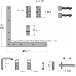 PLUS LÅGEBESLAG VARMGALV. VARMGALVANISERET 0,5X4X40CM -Haveindretning Butik 2162637 4842969 1