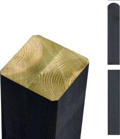 PLUS STOLPE OMLIMET 9X9X238CM GRUNDMALET ANTRACIT