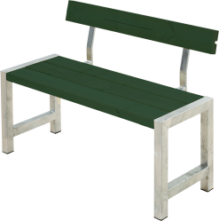 PLUS CAFE PLANKEBÆNK GRØN MED RYGLÆN FUNGICIDBEHANDLET OG GRUNDMALET 50X127X75/45CM