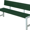 PLUS PLANKEBÆNK GRØN 176CM MED RYGLÆN INKL. BESLAG 38X176X81/45CMM -Haveindretning Butik 2163145 2274970 primary