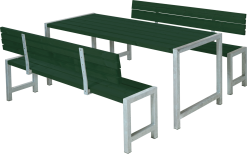 PLUS PLANKESÆT MED 2 RYGLÆN GRØN FUNGICIDBEHANDLET OG GRUNDMALET 185X186X81/45CM