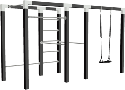 PLUS OUTDOOR FITNESS MODEL 3 GRUNDMALET SORT MED GYNGE 138X220X380CM