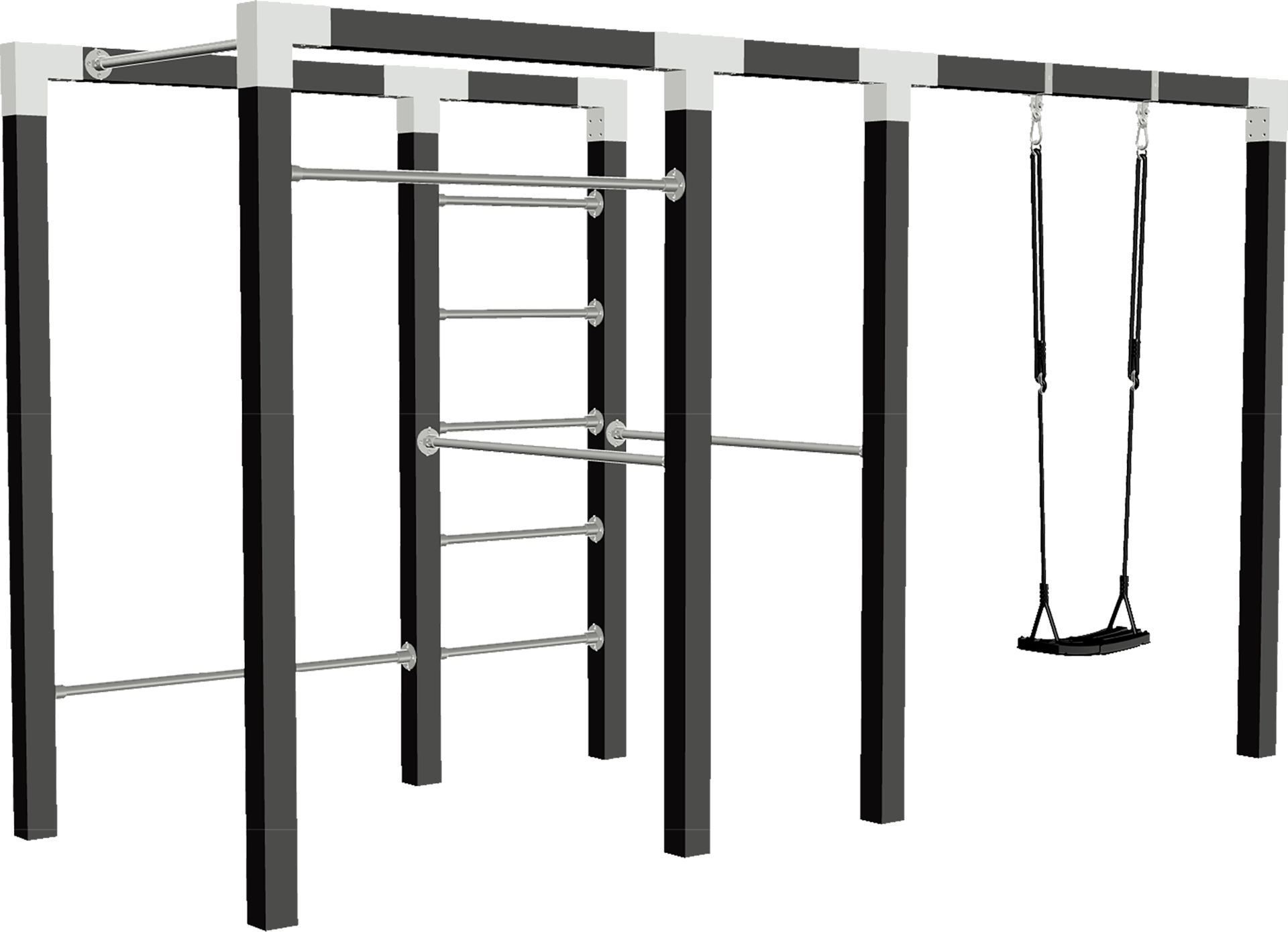 PLUS OUTDOOR FITNESS MODEL 3 GRUNDMALET SORT MED GYNGE 138X220X380CM 3 PLUS OUTDOOR FITNESS MODEL 3 GRUNDMALET SORT MED GYNGE 138X220X380CM