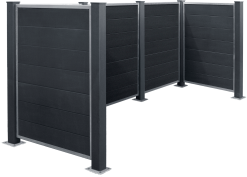 PLUS RENOVATIONSSKJUL FUTURA SKIFERGRÅ 133X108X302CM MED KOMPOSITSTOLPER TIL FUNDAMENT