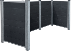 PLUS RENOVATIONSSKJUL FUTURA SKIFERGRÅ 108X133X302CM MED STÅLSTOLPER TIL NEDSTØBNING