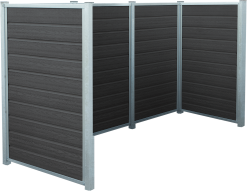 PLUS RENOVATIONSSKJUL ARTURA SKIFERGRÅ 99X142X288CM MED STÅLSTOLPER TIL NEDSTØBNING