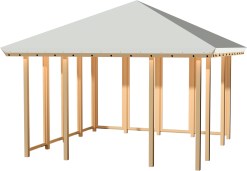 PLUS PAVILLON MED HVID TAGDUG LUKKET 2 SIDER TRYKIMPR.