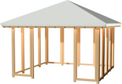 PLUS PAVILLON MODEL 31 HVID TAGDUG LUKKET 3,5 SIDER UDEN DØR TRYKIMPR.