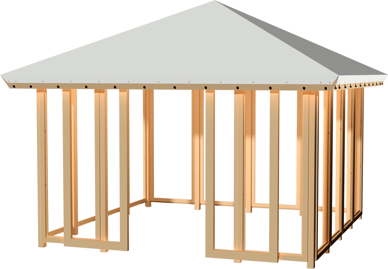 PLUS PAVILLON MODEL 41 HVID TAGDUG LUKKET 4 SIDER MED SKYDEDØRE TRYKIMPR. 4 PLUS PAVILLON MODEL 41 HVID TAGDUG LUKKET 4 SIDER MED SKYDEDØRE TRYKIMPR. - Billede 2