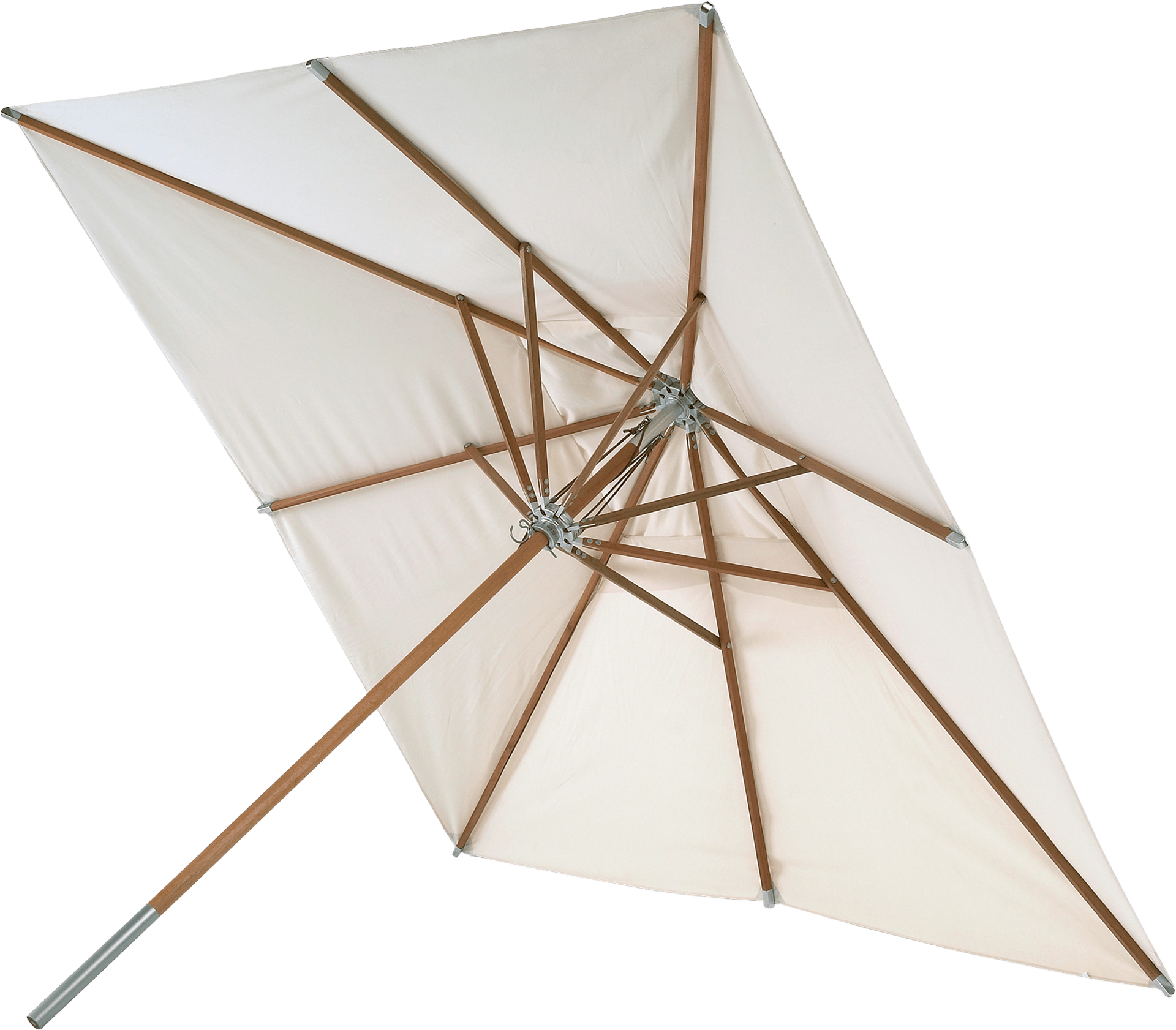 SKAGERAK ATLANTIS PARASOL 3,3X3,3M MERANTI STOK MED NATUR DUG Ø4,8X277CM 4 SKAGERAK ATLANTIS PARASOL 3,3X3,3M MERANTI STOK MED NATUR DUG Ø4,8X277CM - Billede 2