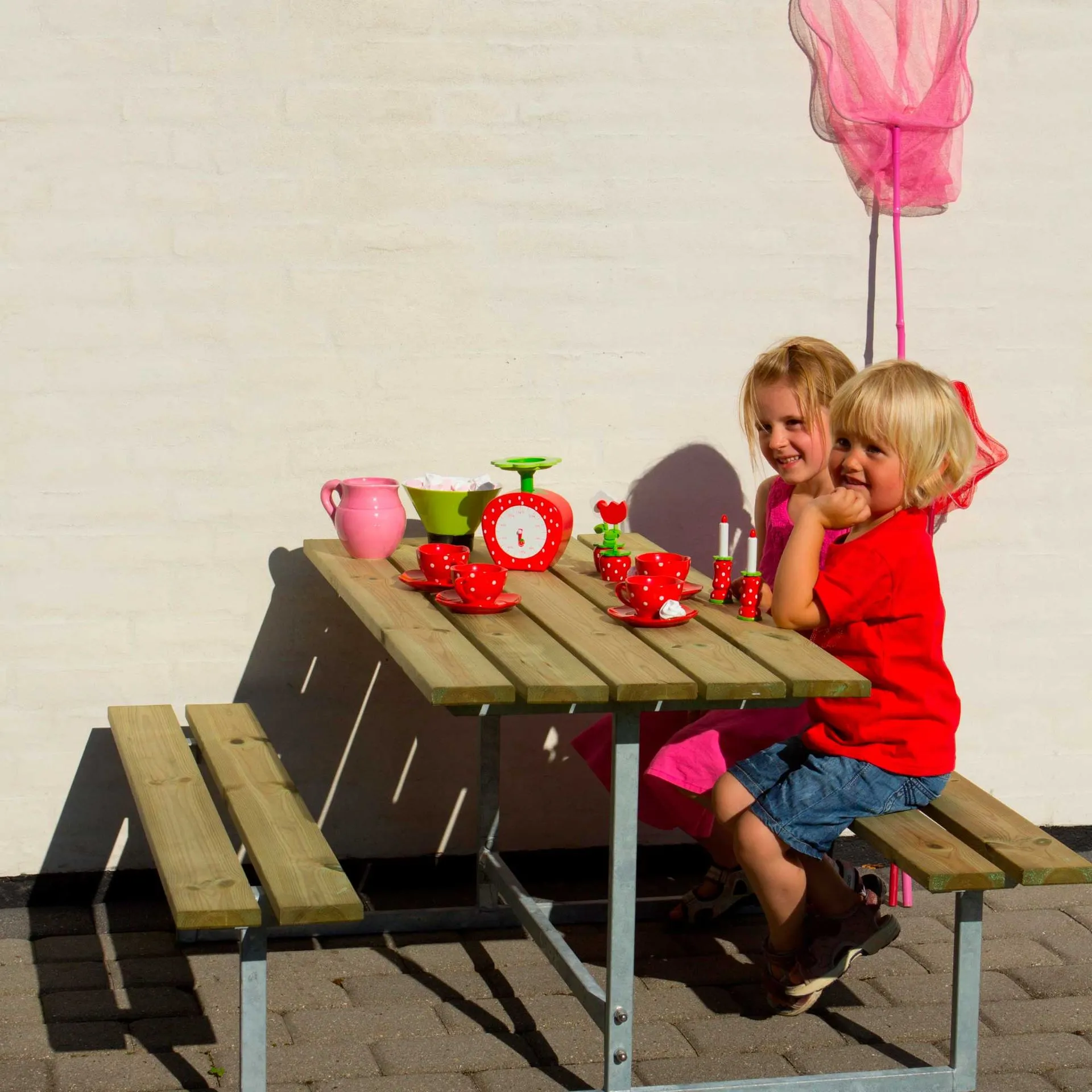 PLUS BASIC BØRNE BORD BÆNKESÆT TRYKIMP. PLANKER 110CM 5 PLUS BASIC BØRNE BORD BÆNKESÆT TRYKIMP. PLANKER 110CM - Billede 3