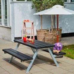 PLUS ALPHA JUNIOR BORDBÆNKESÆT SORT 118X57X177CM -Haveindretning Butik 2164243 2033830 1